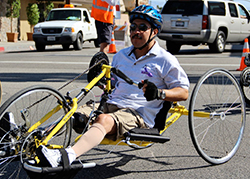 Disabled Rider riding in Tour de Palm